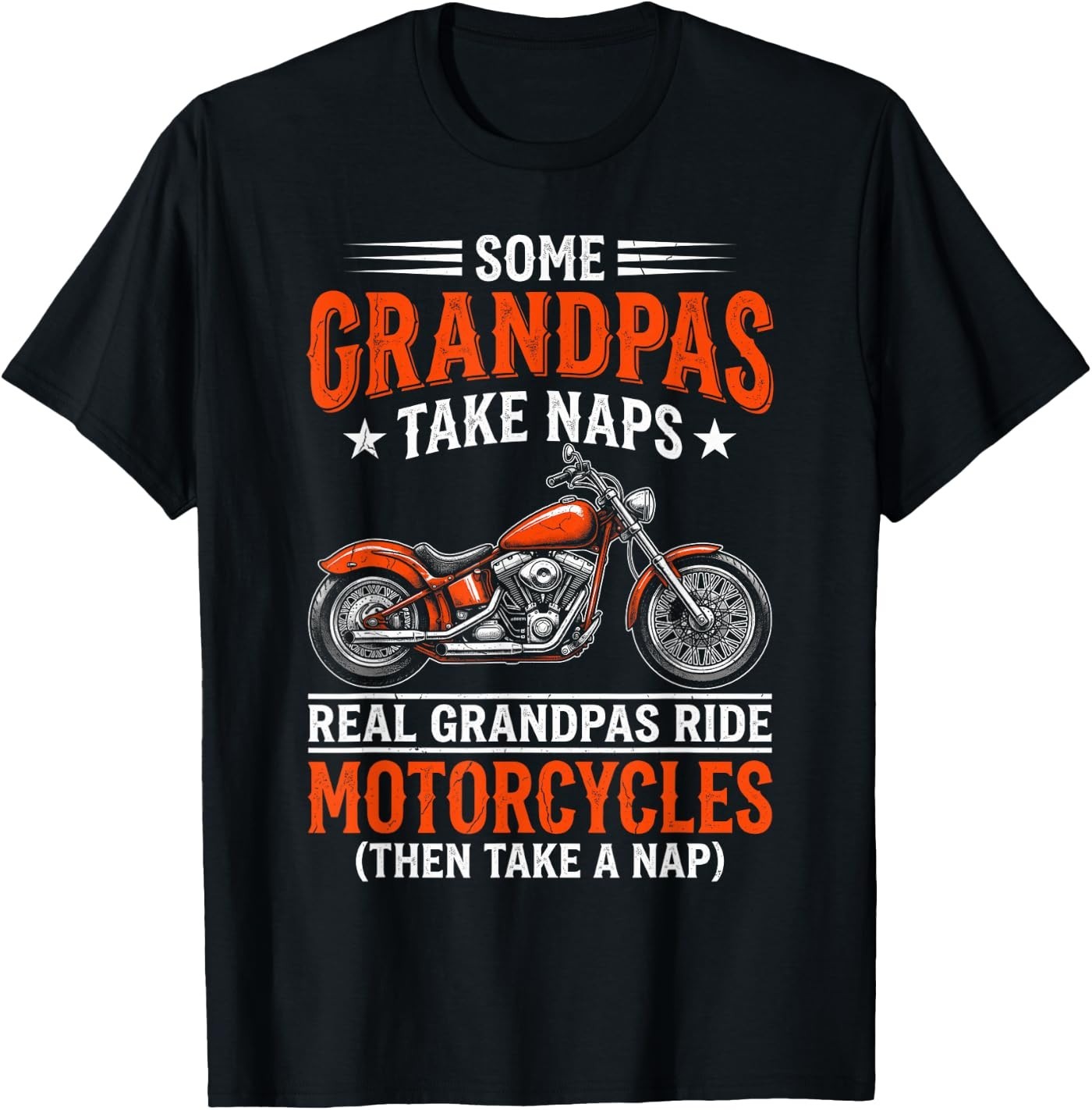 Real Grandpas Ride Motorcycles Funny Cruiser Bike T-Shirt
