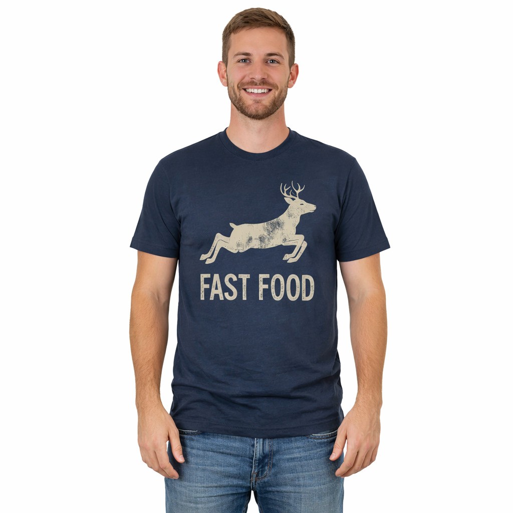 Mens Fast Food T Shirt Funny Deer Hunting Season Novelty Graphic Tee gallery