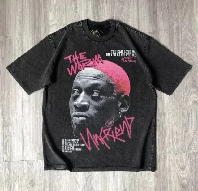 Dennis Rodman The Worm Graphic Black Color shirt Unisex Men Women S-5XL gallery