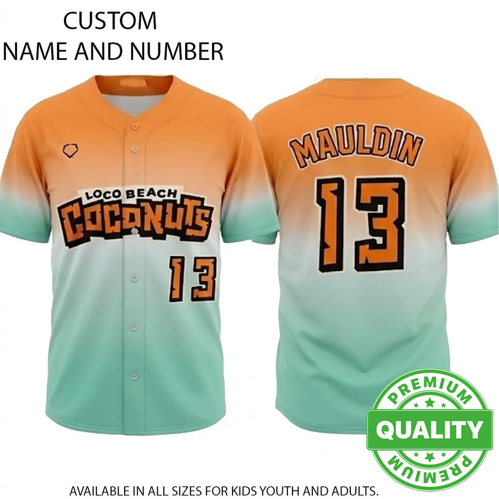2026 Loco Beach Coconuts #13 Special Baseball Jersey 3D AOP Custom 1V1196