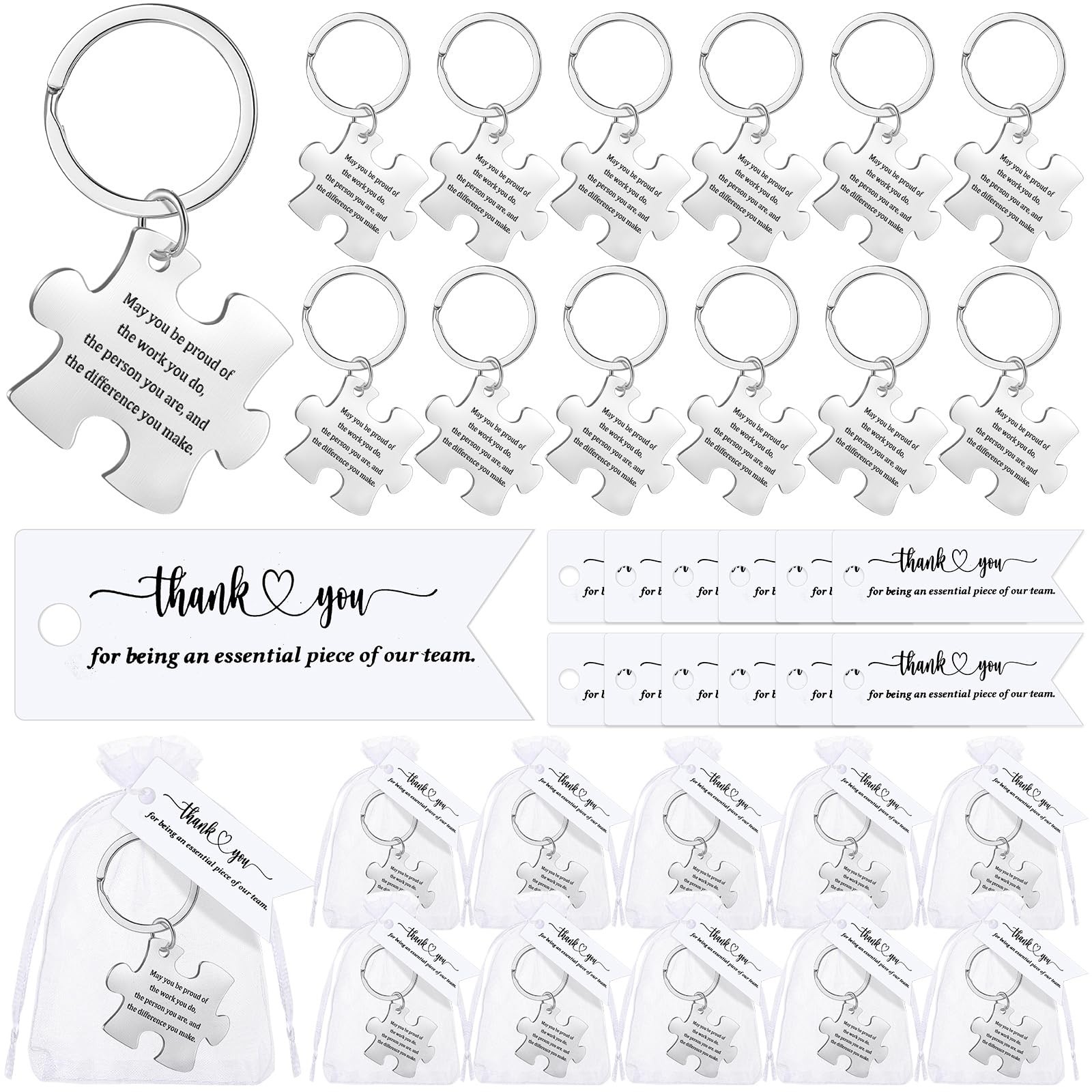 May You Be Proud Keychain Thank You Keychain Bulk with Tags Organza Bags Team... gallery