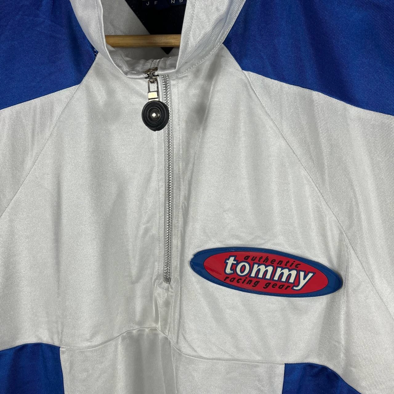 Tommy Hilfiger Jeans Racing Gear Quater Zip T-Shirt Vintage White Size XL gallery