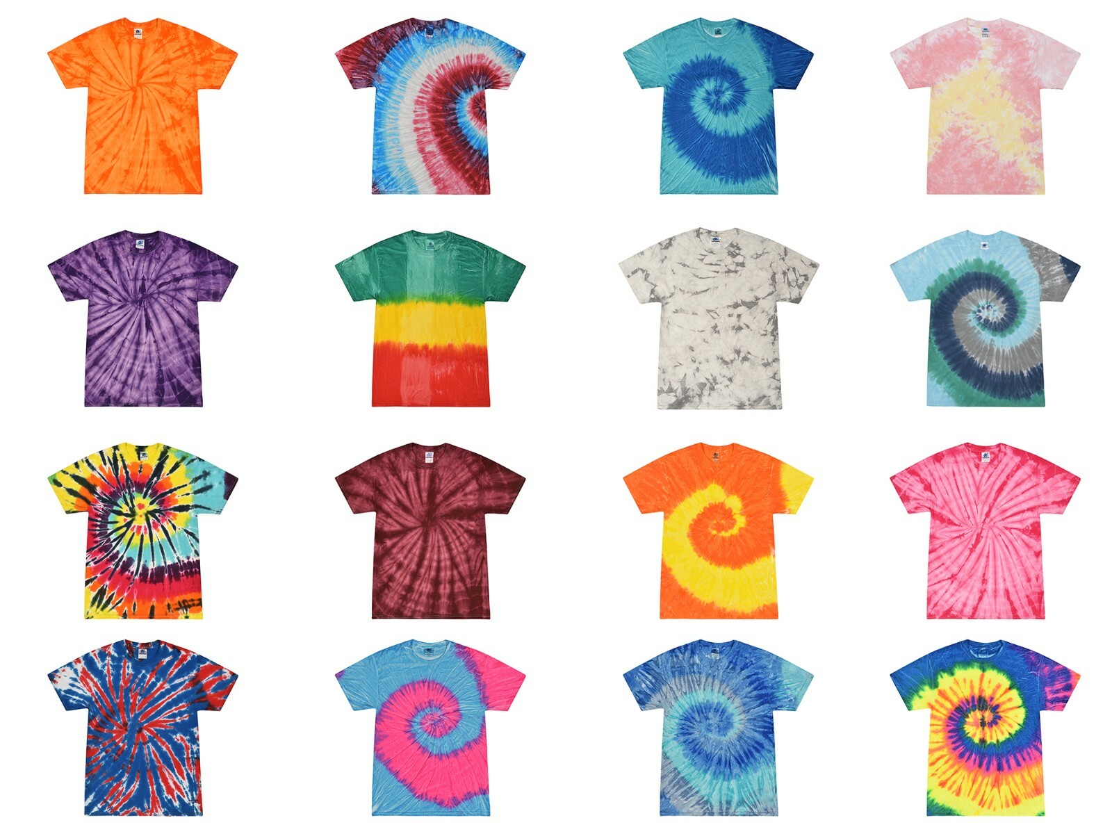 Tie Dye T-Shirts Multi-Color Kids & Adult 100% Cotton Colortone gallery