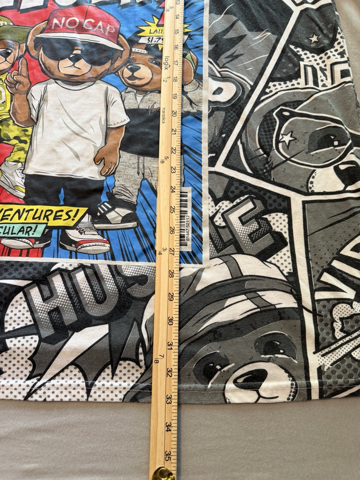 Hustle Legend Bear Graphic T-Shirt Bailey Apparel Comic OG Sz XL 18/20 Youth gallery