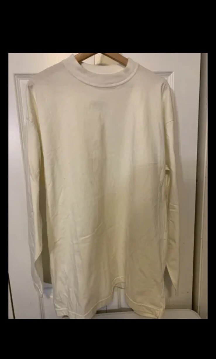 VTG Marithe Francois Girbaud Mens Sz XL One Size Fits Long Sleeve T Shirt Cream gallery