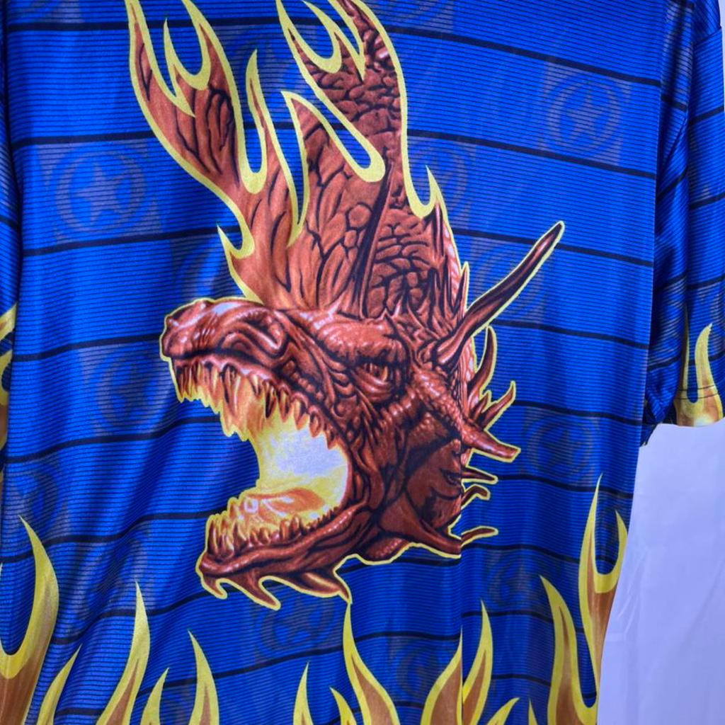 Dragon in Flames polyester see through t shirt by No Boundaries Size Large gallery