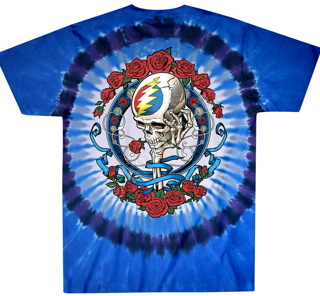 Grateful Dead Bertha Robed Skull Mushrooms Tie Dye T-Shirt M L XL 2X 3X 4X 5X 6X gallery