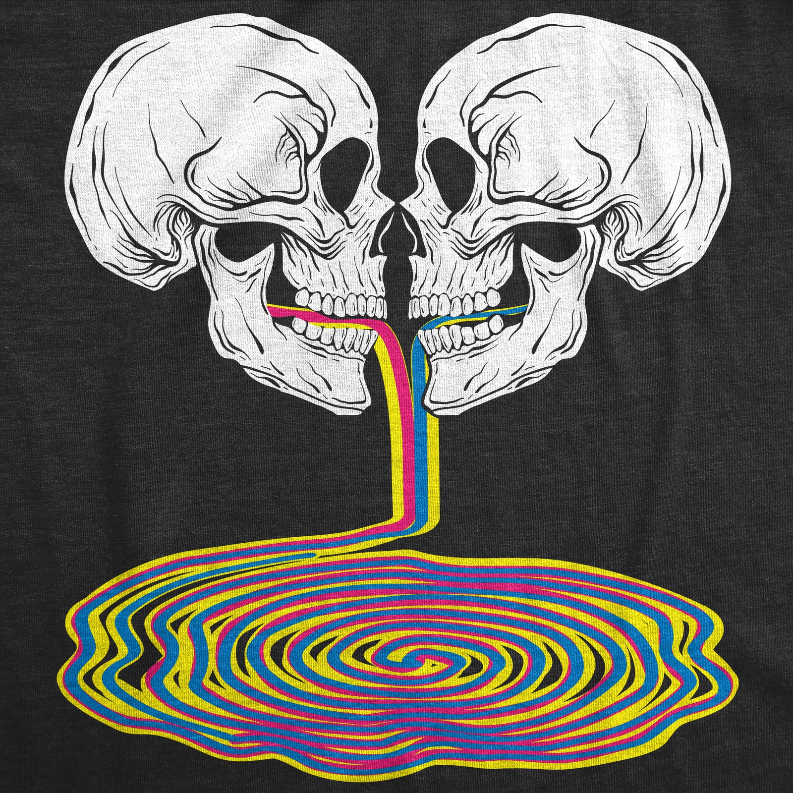 Mens Skull Rainbow Puddle Funny T Shirts Cool Graphic Tee for Men gallery