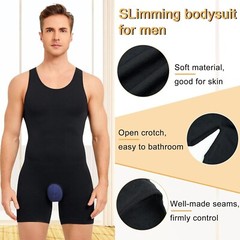 Fajas Colombianas Para Hombre Men Compression Full Body Shaper Workout Bodysuit
