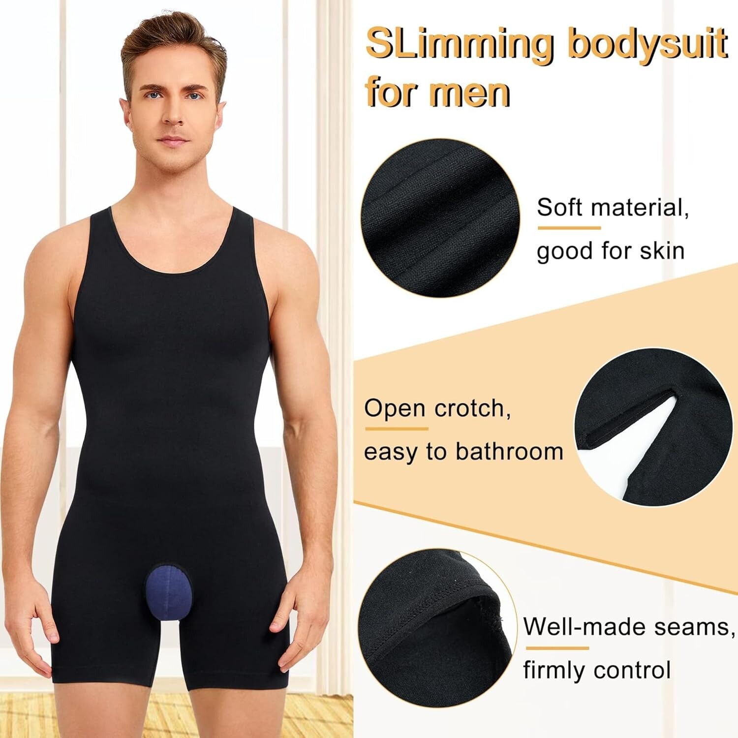 Fajas Colombianas Para Hombre Men Compression Full Body Shaper Workout Bodysuit gallery