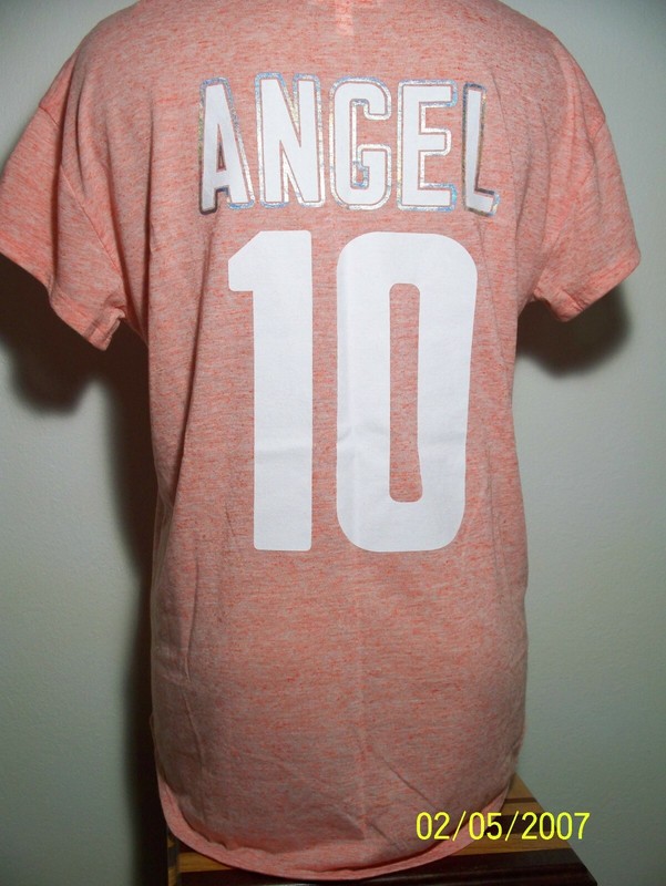 VICTORIAS SECRET ORANGE ANGEL JERSEY SHIRT SIZE M NWT I9