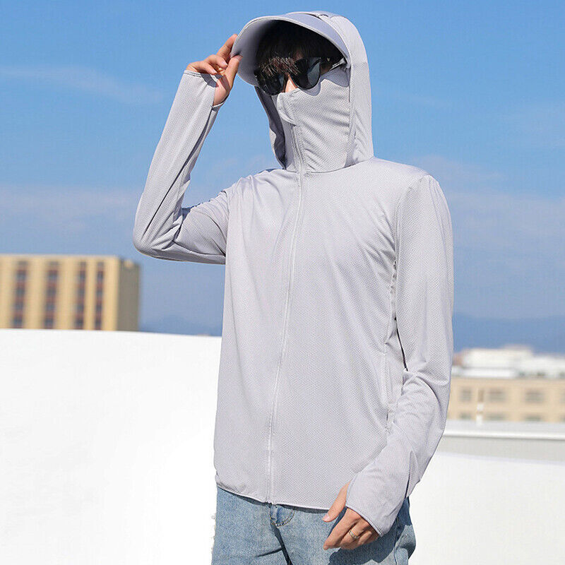 Upf 50+ Men's Long Sleeve Sun Skin Protection T-Shirt Outdoor Fishing Hoodies Us gallery
