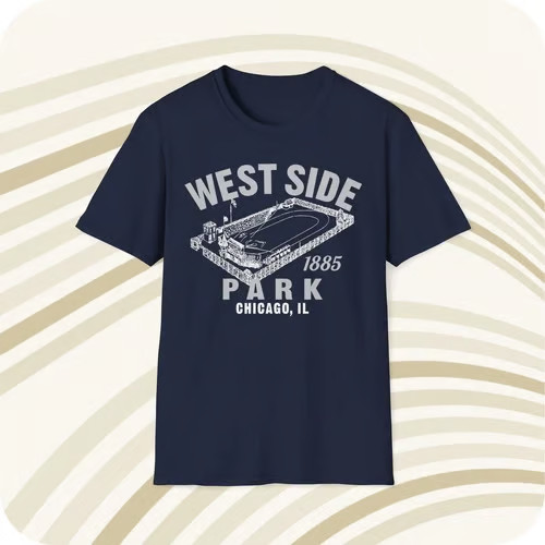 Throwbackmax West Side Park 1885 Classic Cut Baseball T-Shirt – Chicago Cubs