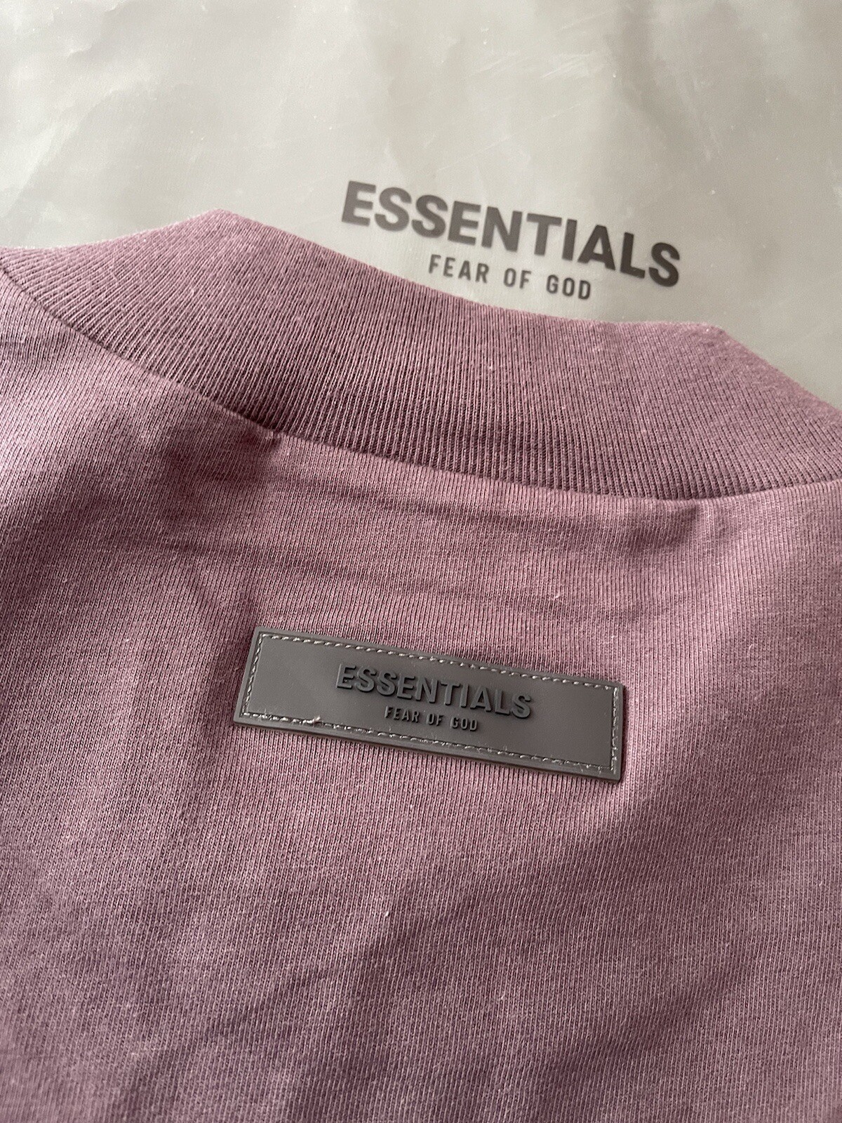NEW Fear of God Essentials Plum SS23 T-Shirt Size Large (L), 100% Authentic gallery