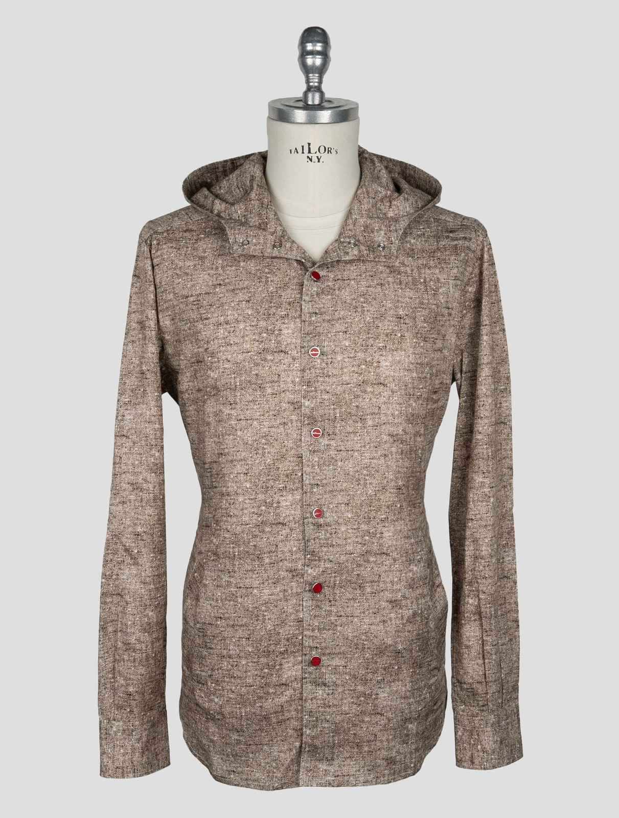 NEW KITON BROWN COTTON SHIRT MARIANO EU 56 - US 46 - 2XL KME50 gallery
