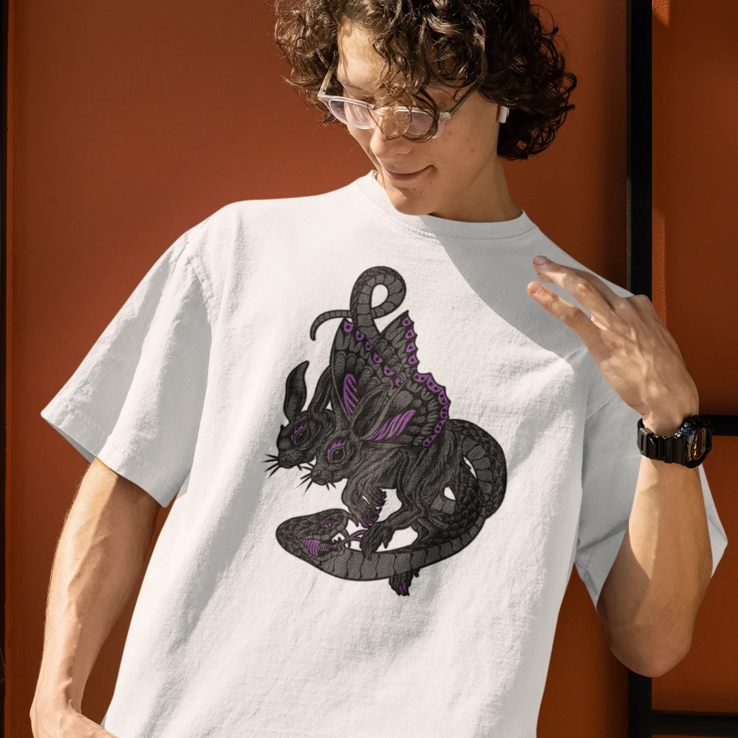 Men's Oversized Round Neck Streetwear T-Shirt Soft Cotton Casual Wear Comfort gallery