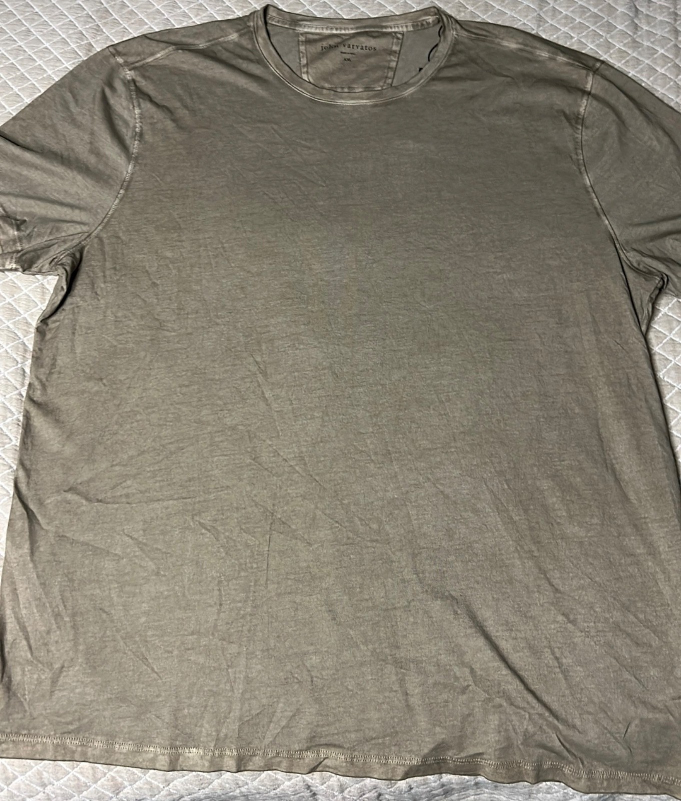 John Varvatos T-Shirt Men’s Olive Green Short Sleeve 100% Cotton Size XXL NWOT