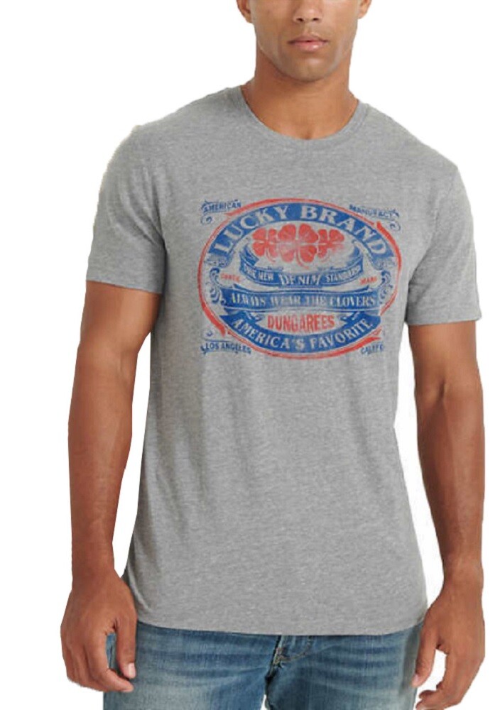Lucky Brand Men’s Short Sleeve Graphic Tee Gray