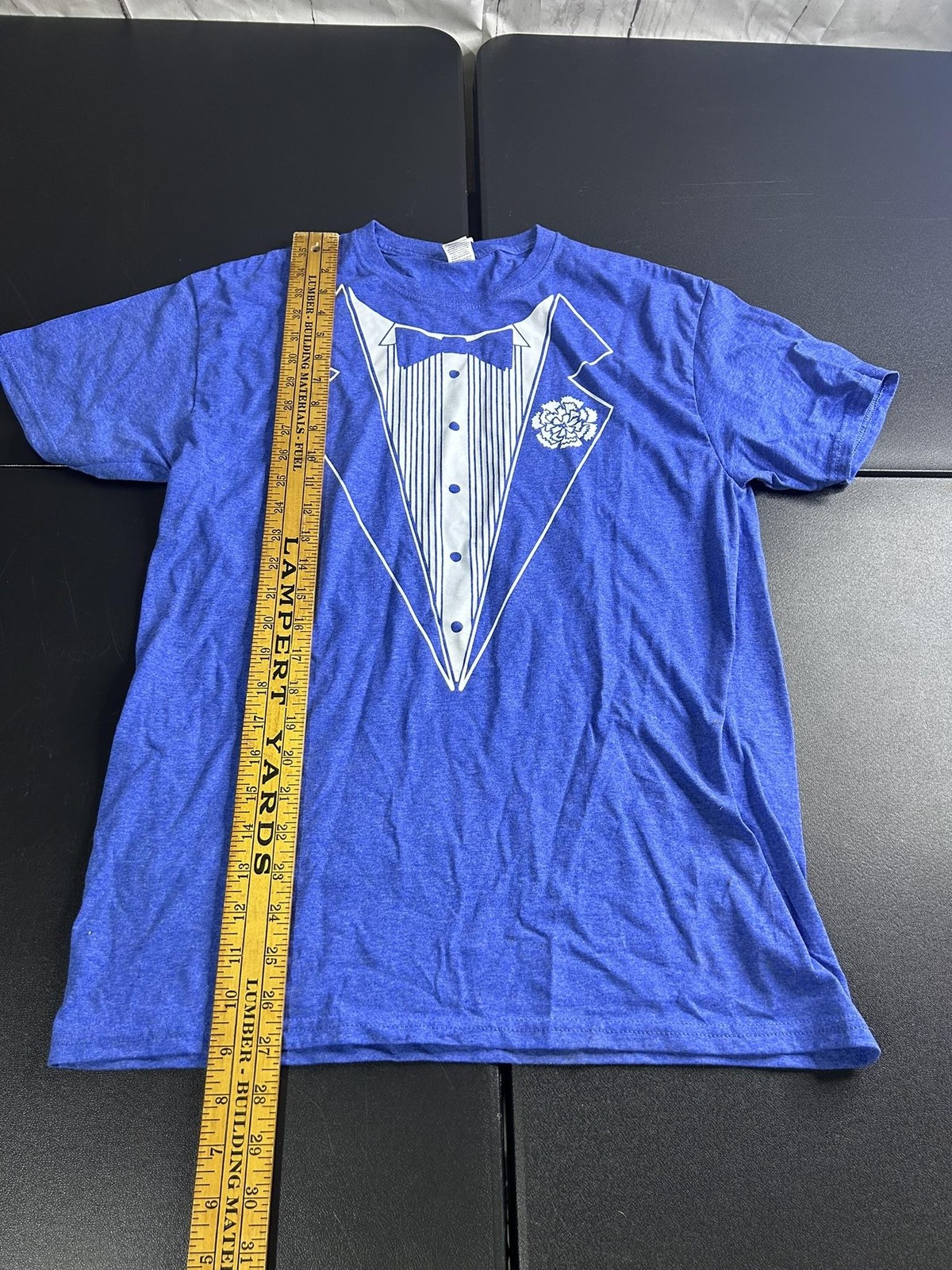 Tuxedo Shirt Mens Medium Blue Graphic Novelty Costume Tee Fruit of the Loom gallery
