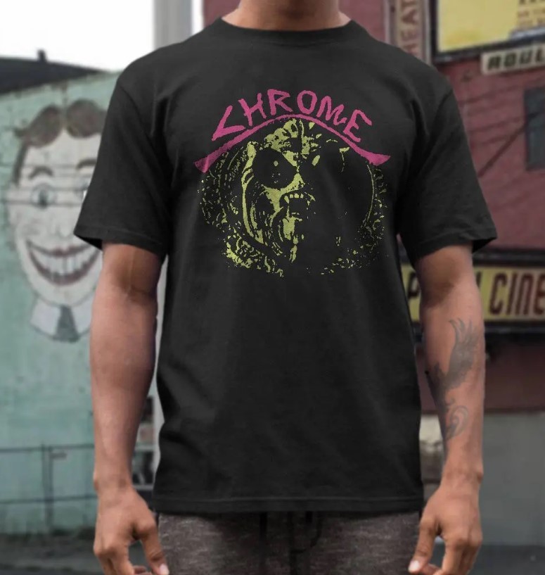 Chrome Band T-Shirt Black Acid Punk Rock Graphic Tee Vintage Style - T395 gallery