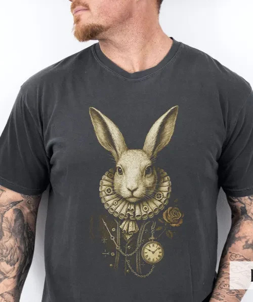 The White Rabbit Tshirt, Vintage Alice Adventures In Wonderland shirt gallery