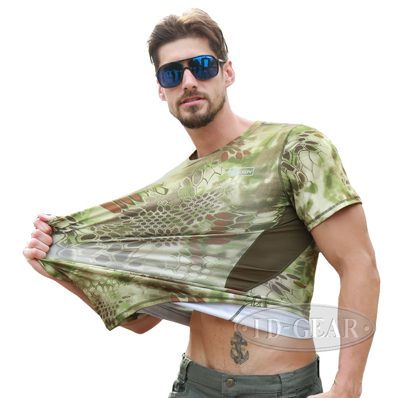 IDOGEAR Tactical Shirt Short Sleeve Camo Gear Round Collar Anti-UV Perspiration gallery