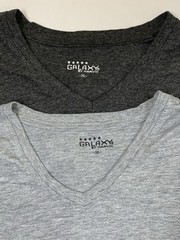 Galaxy By Harvic Grey V-neck Jersey Basic Short Sleeve T-Shirt Lot Of 2 Size 2XL