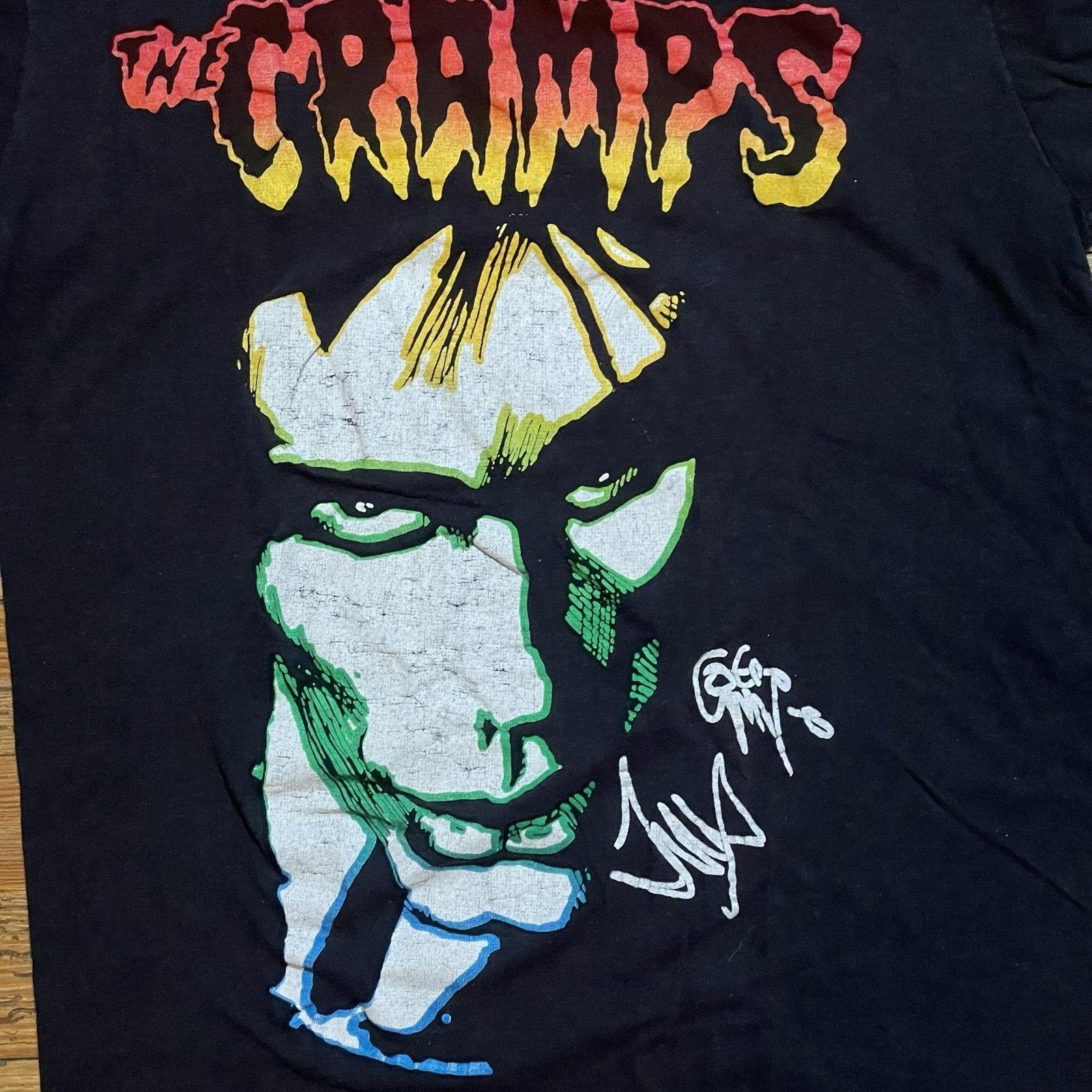 Vintage 80s THE CRAMPS Shirt Fifth Column Goth Surf Punk Rock Small/Medium gallery