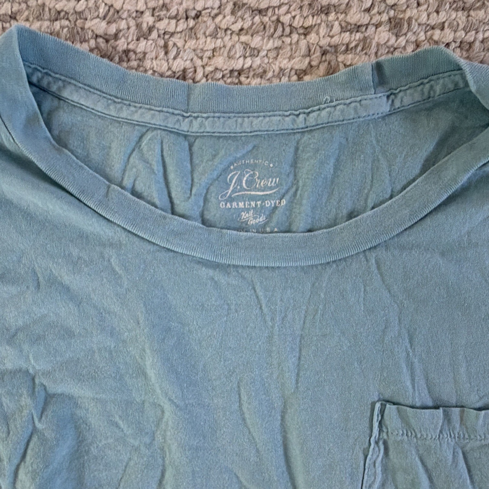 J.Crew Men's Blue Solid Cotton Jersey Crew Neck Pocket Tee Short Sleeve M gallery