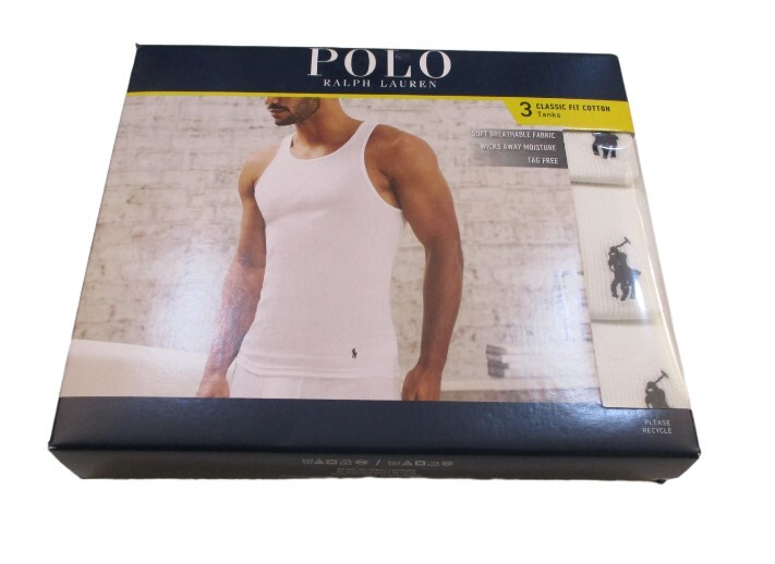 3 GENUINE POLO RALPH LAUREN COTTON WHITE TANKS T-SHIRTS UNDERSHIRTS S M L XL XXL gallery