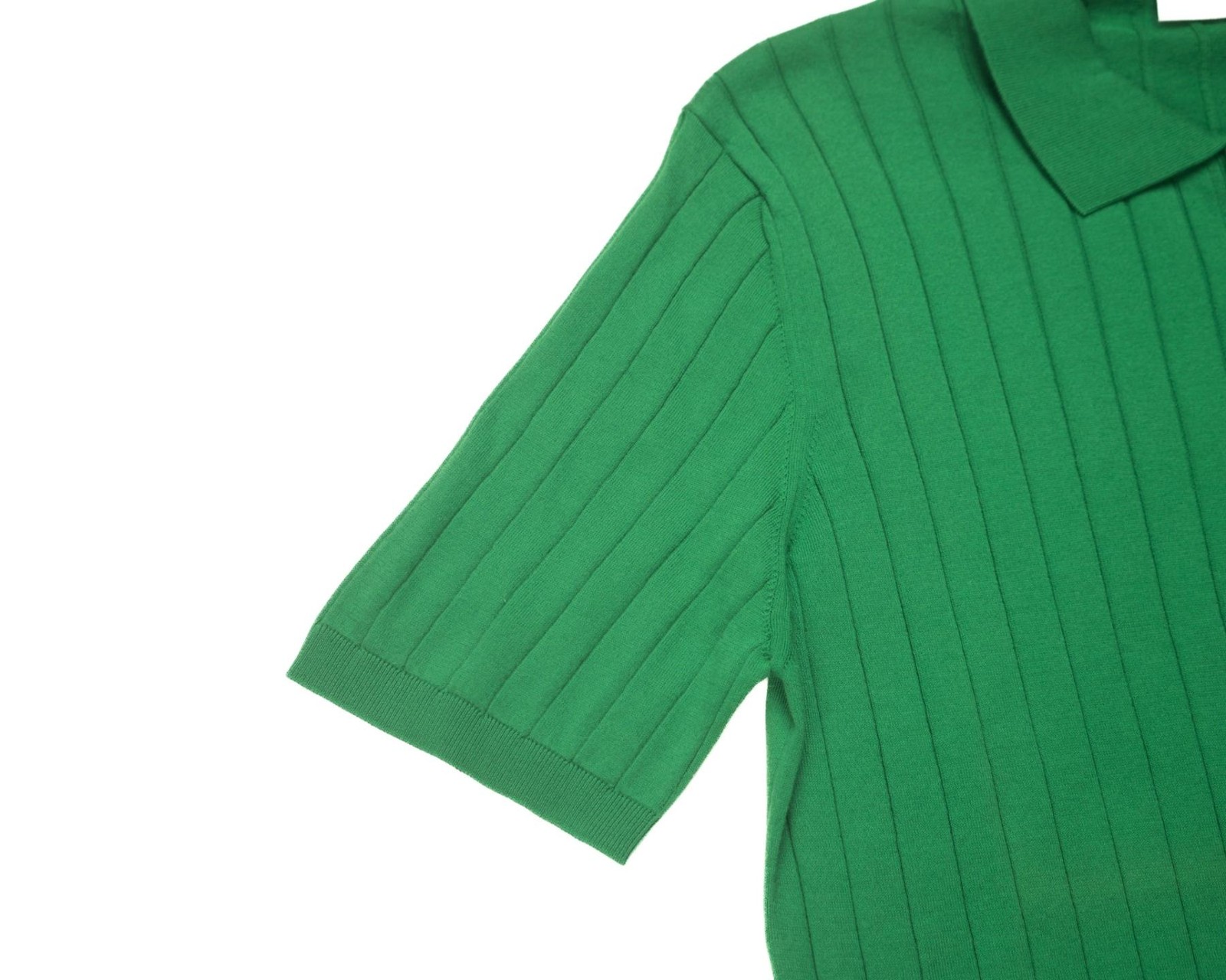 Sartorio Napoli $875 Green Ribbed Extra Slim Polo Shirt Knit Cotton Jersey L gallery