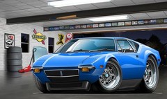 1971-72 DeTomaso Pantera Exotic Car Art Print NEW