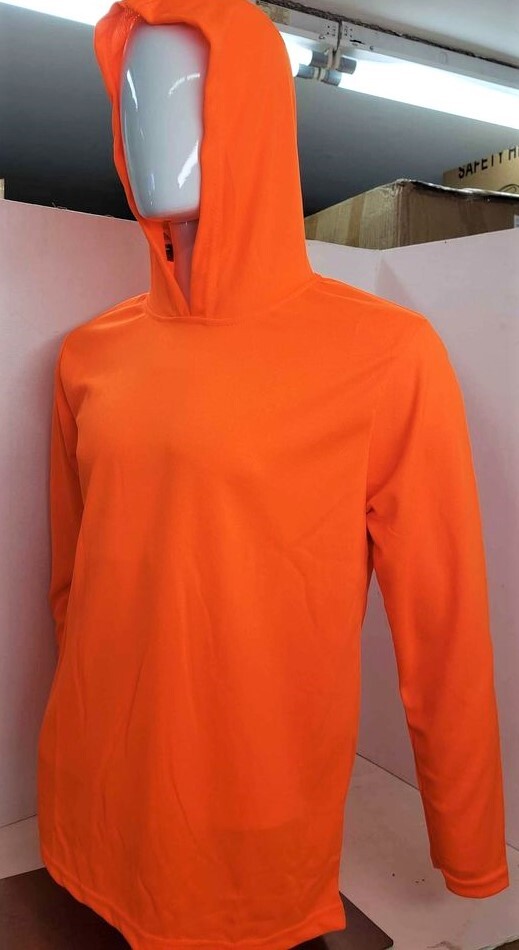 Hi Vis Long Sleeve Safety Shirt With Hoodie, Polyester Birdeye Mesh Fabric gallery