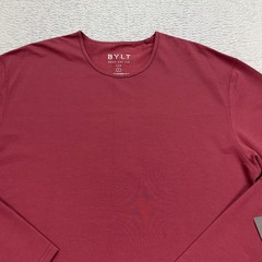 BYLT Drop Cut LUX Long Sleeve Stretch Red Shirt Men’s Large NWT