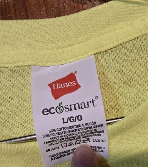 Hanes Ecosmart Short Sleeve T-Shirt Yellow sz Large 5170 LOT of 4 gallery