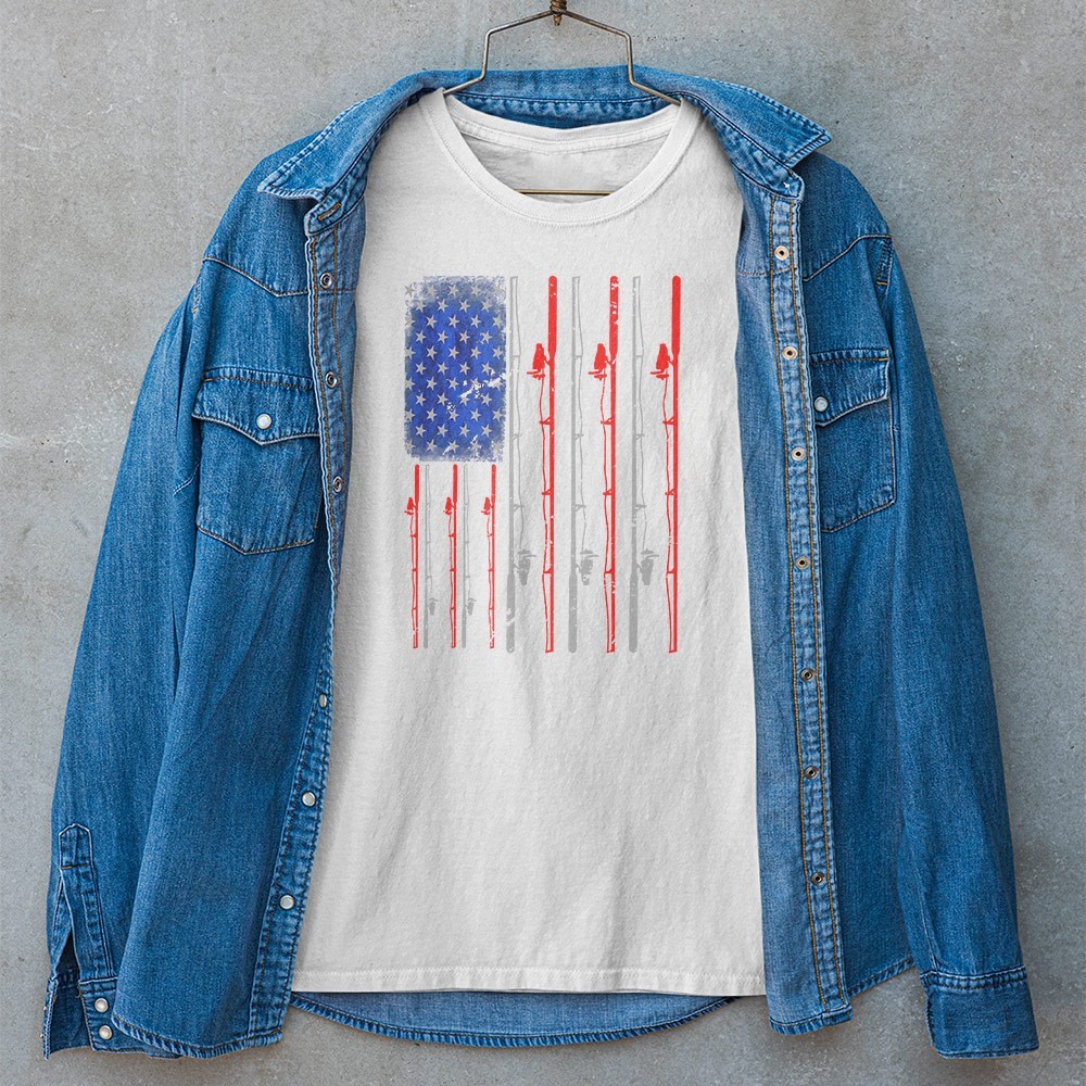 Fishing American Flag Unisex T-shirt | Father's Day Fishing Gifts gallery