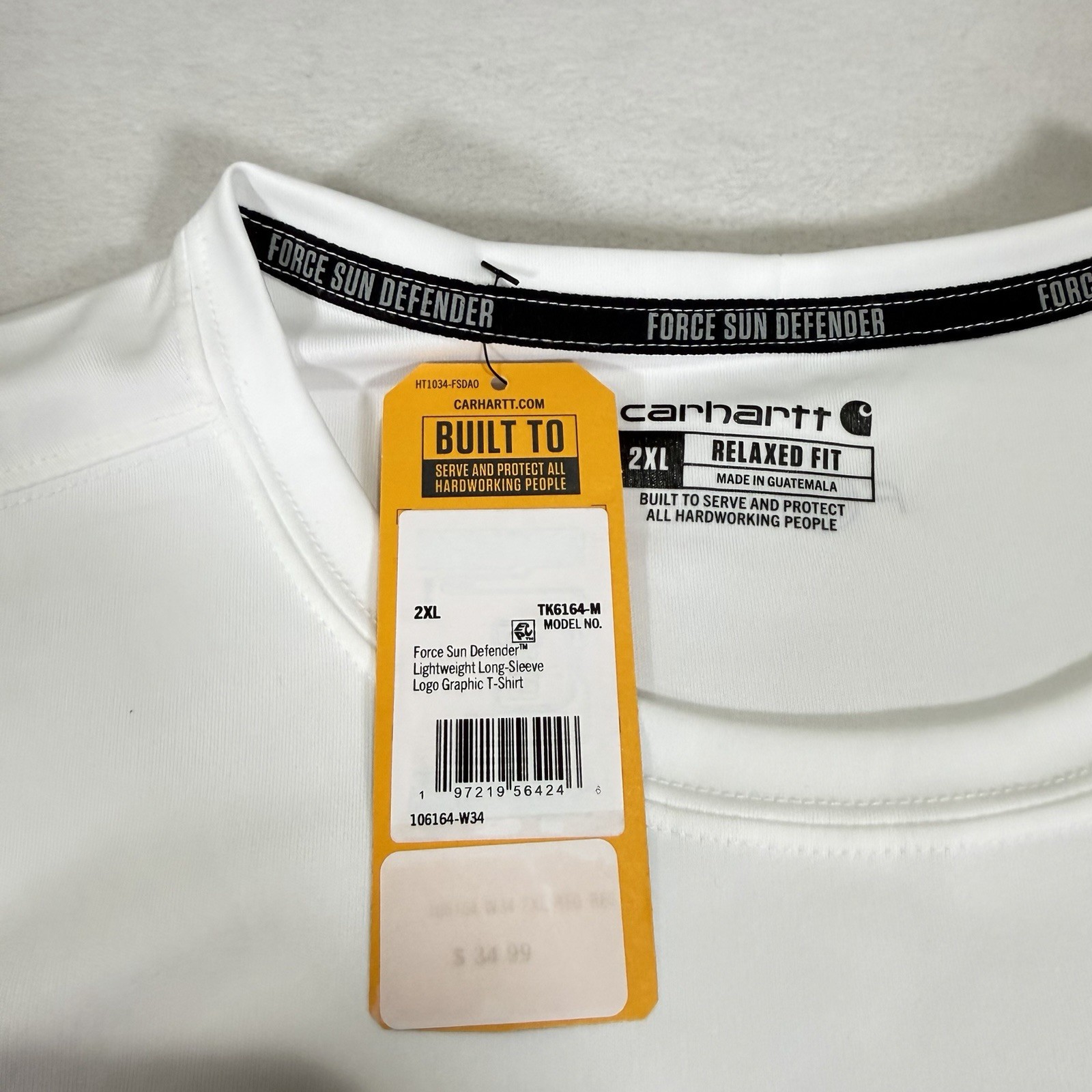 NWT Carhartt Force Sun Defender Lightweight Long Sleeve Shirt Mens XXL White gallery