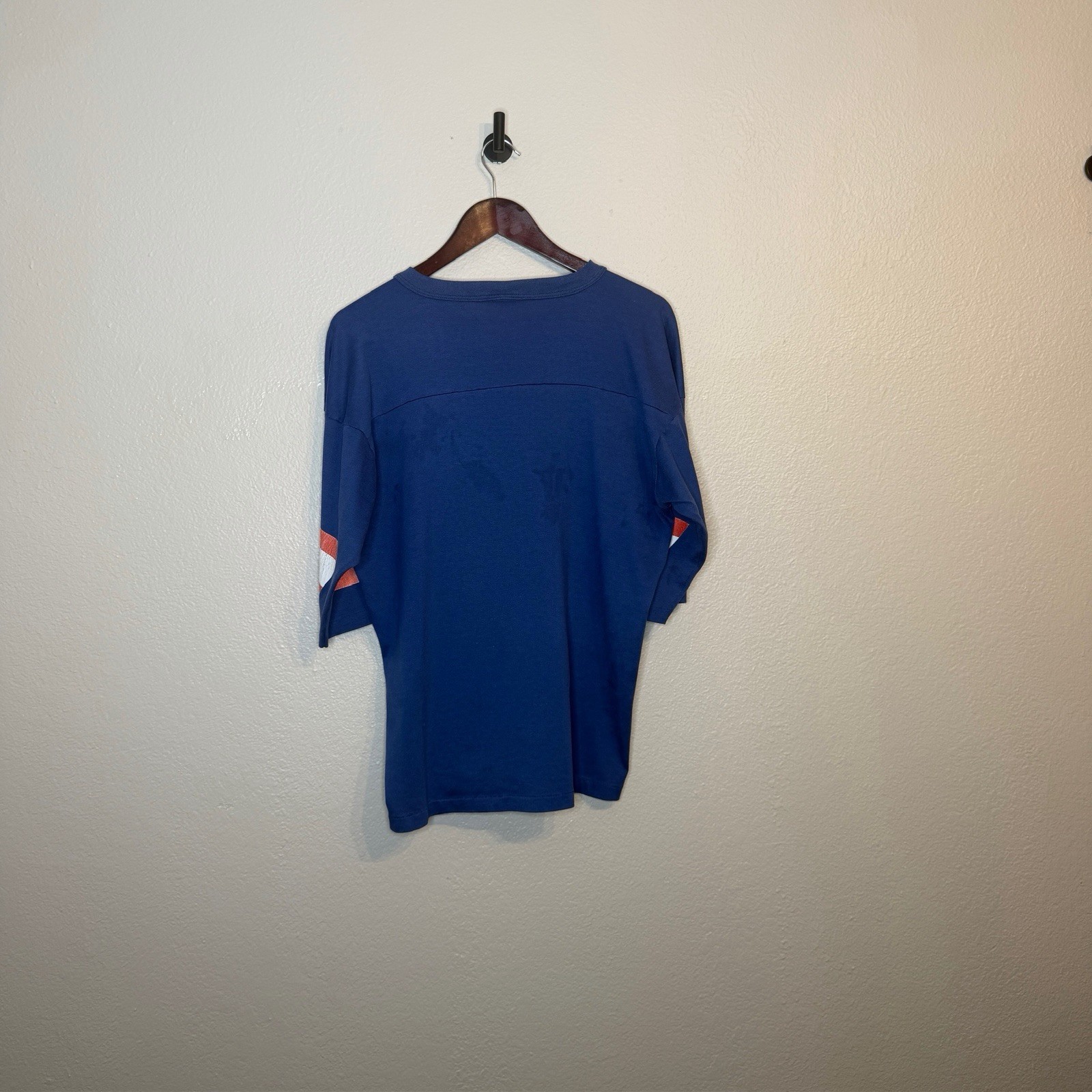 Vintage 3/4 Length Sleeve Navy New York Giants V-Neck T-Shirt - Large gallery