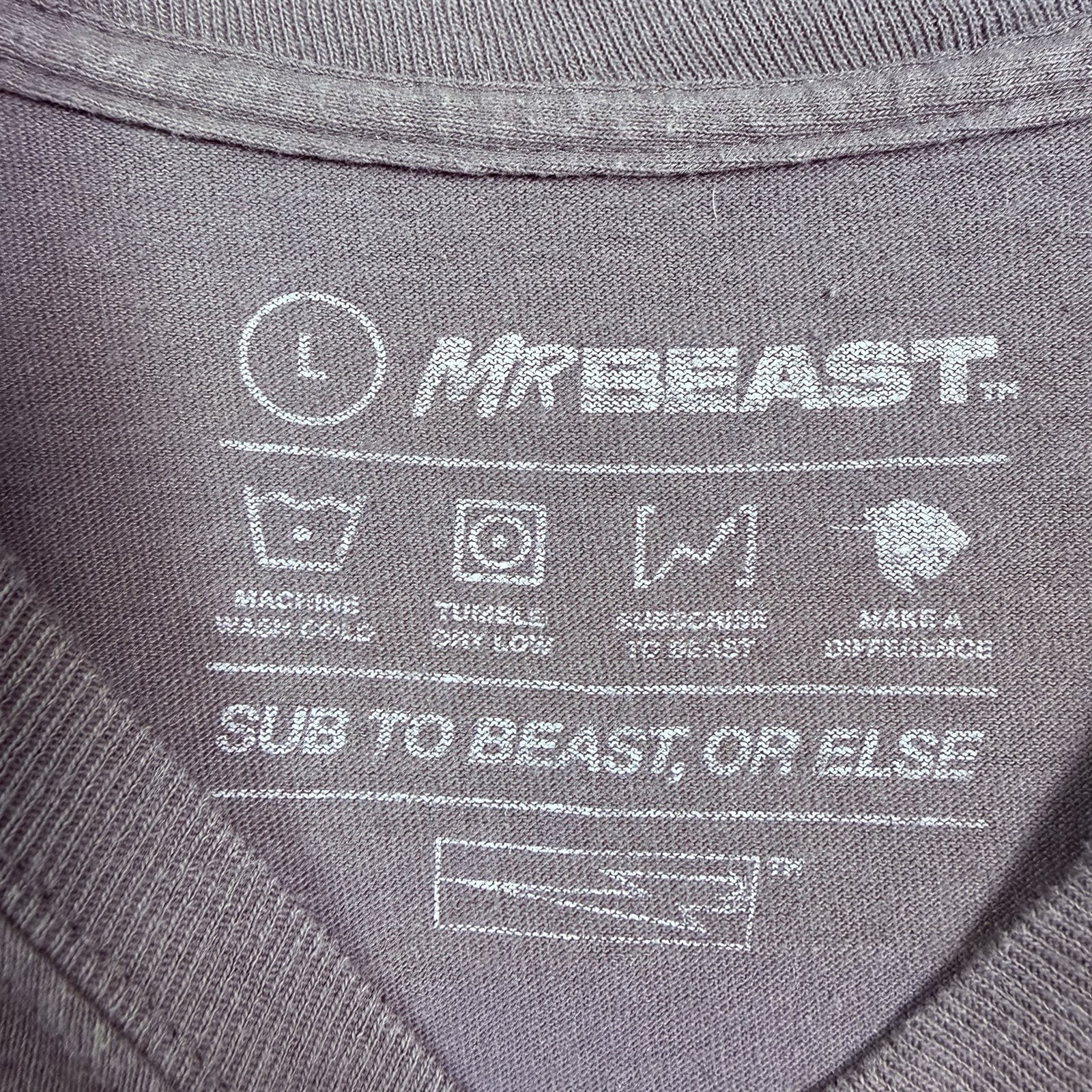Mr Beast Mens Graphic Grey Long Sleeve T-Shirt Size L gallery