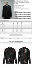 Punk Rave Men’s Gothic Knited Elastic Long Sleeve T-shirt Punk Casual Loose Tops
