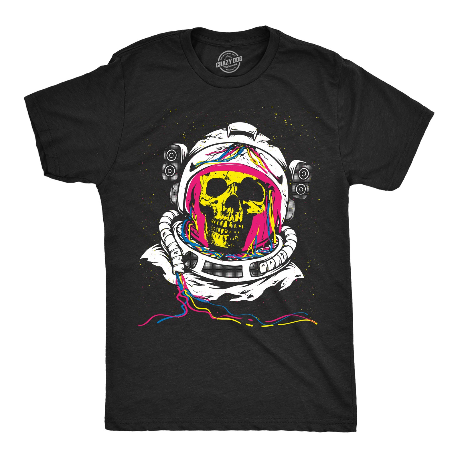Mens Funny T Shirts Rainbow Astronaut Skull Cool Graphic Tee for Men