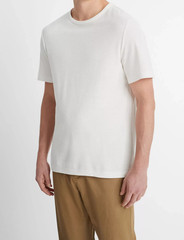 VINCE Shirt Mens XL White Pullover Short Sleeve Pique T-Shirt 100% Cotton $110