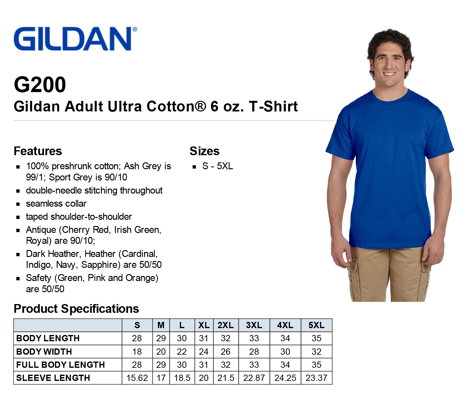 Gildan Mens Short Sleeves Heavy Weight Cotton 6 oz S-5XL T-Shirt M-G200 gallery