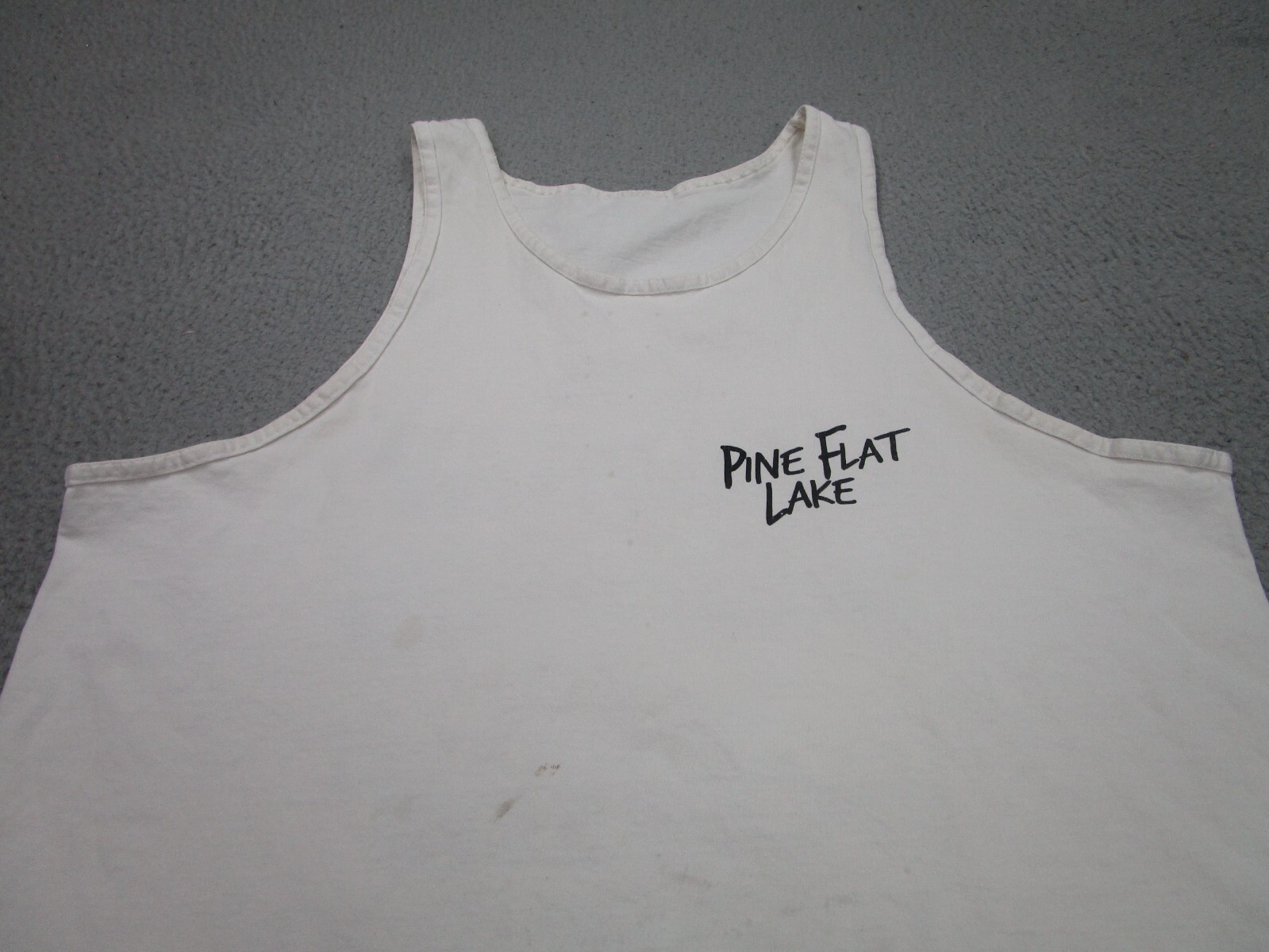 VINTAGE Pine Flat Lake Shirt Mens XL Grunge beer Fisherman Tank Top Boat Marina gallery