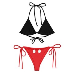 Mouse Design Recycled String Bikini Set Women Swimwear Beach Bathing Suit