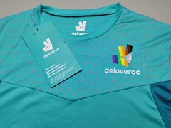 DELIVEROO Men UK L Reflective DELOVEROO PRIDE T-Shirt NEW Ventilated Lightweight