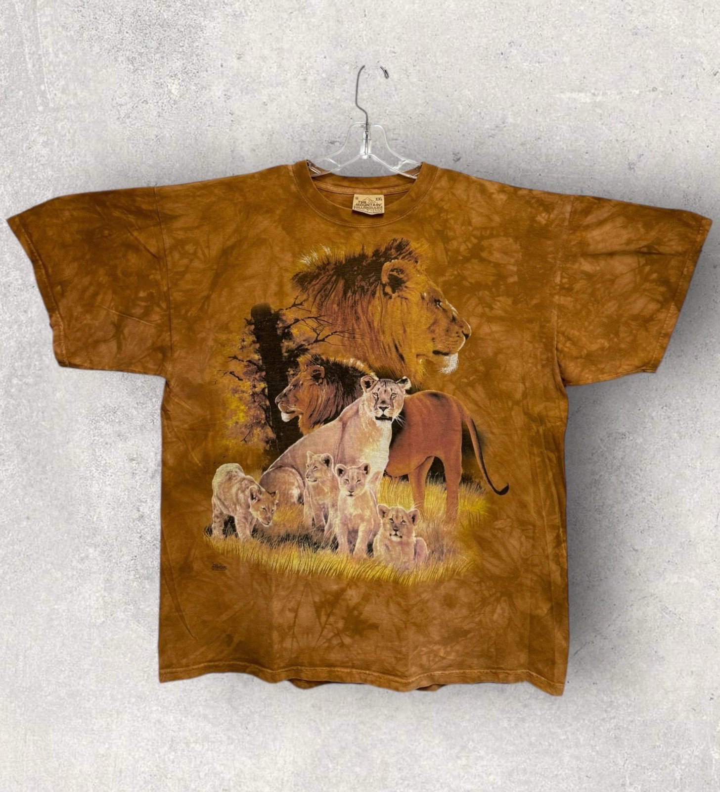 Vintage The Mountain Lion Pride Tie Dye Shirt ©️2001 Dino Paravano 2XL 27”x32” gallery