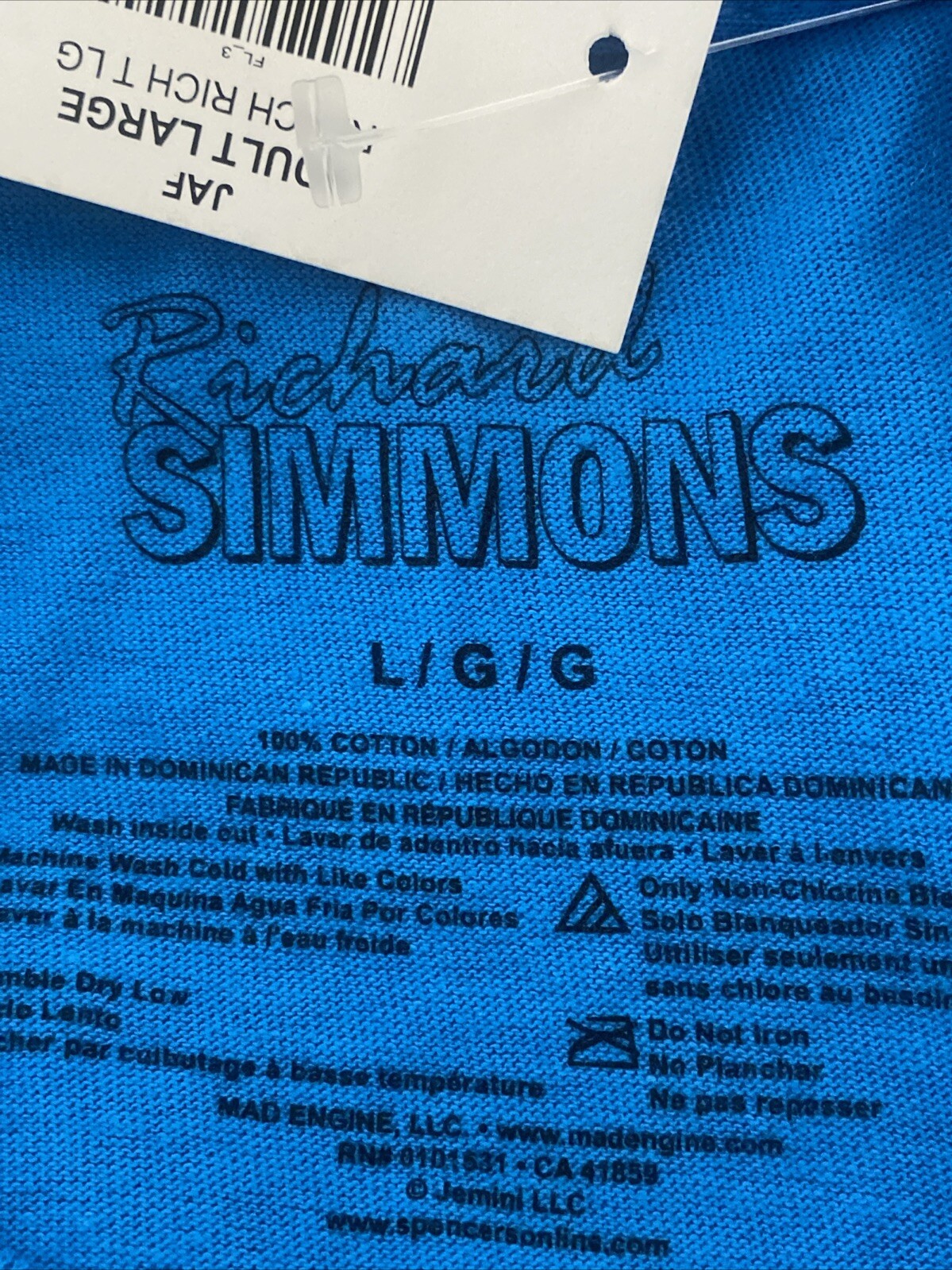 Richard Simmons C'mon Reach Shirt Blue Size Large Spencer's Tshirt Exercise New gallery