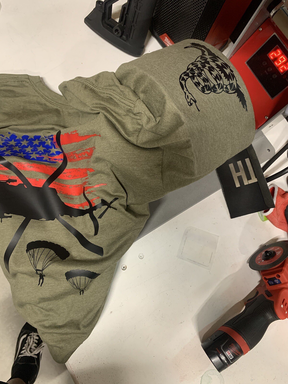 Large HackOPS 1776 (Grunt Style Fit) Army Green Paratrooper Cotton Poly Blend gallery