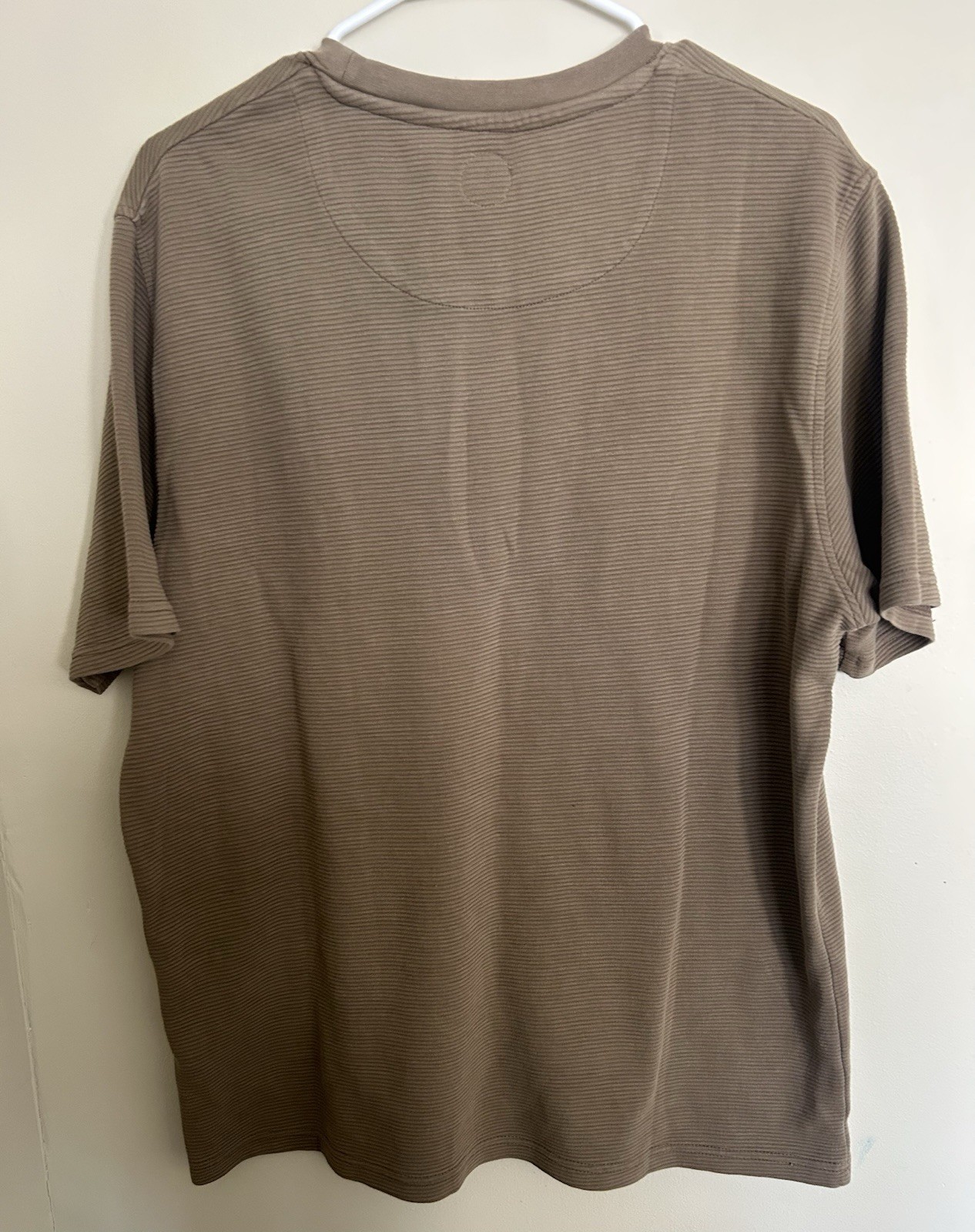 COMMON PEOPLE Ottoman Texture T-Shirt Large Ribbed Short Sleeved Brown gallery